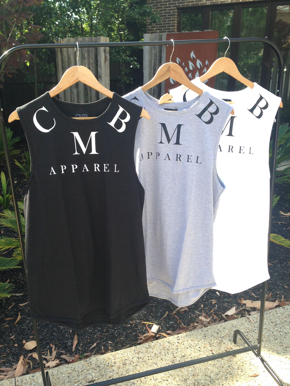 cmb apparel cut and sew singlet all three front