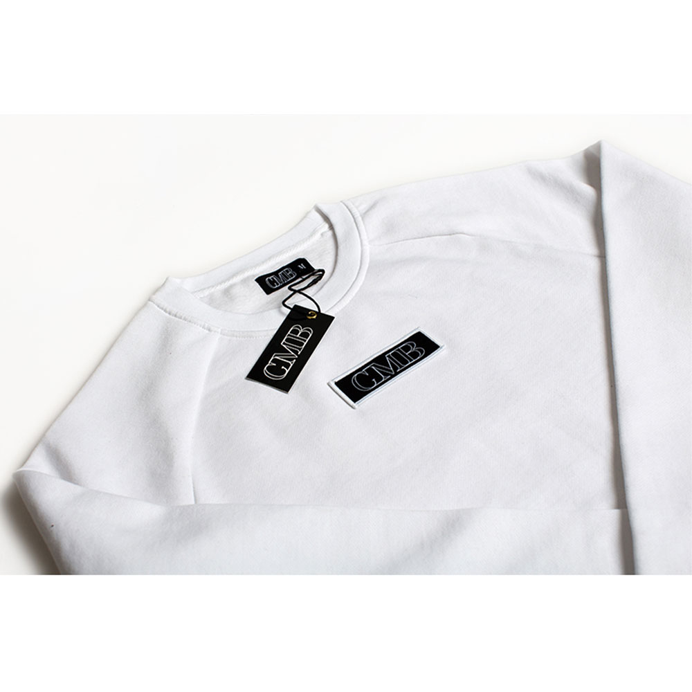 CMB 2D Embroidery White Crew - CMB Apparel