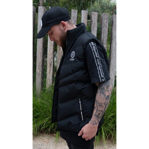 CMB monogram vest puffer jacket murkd black